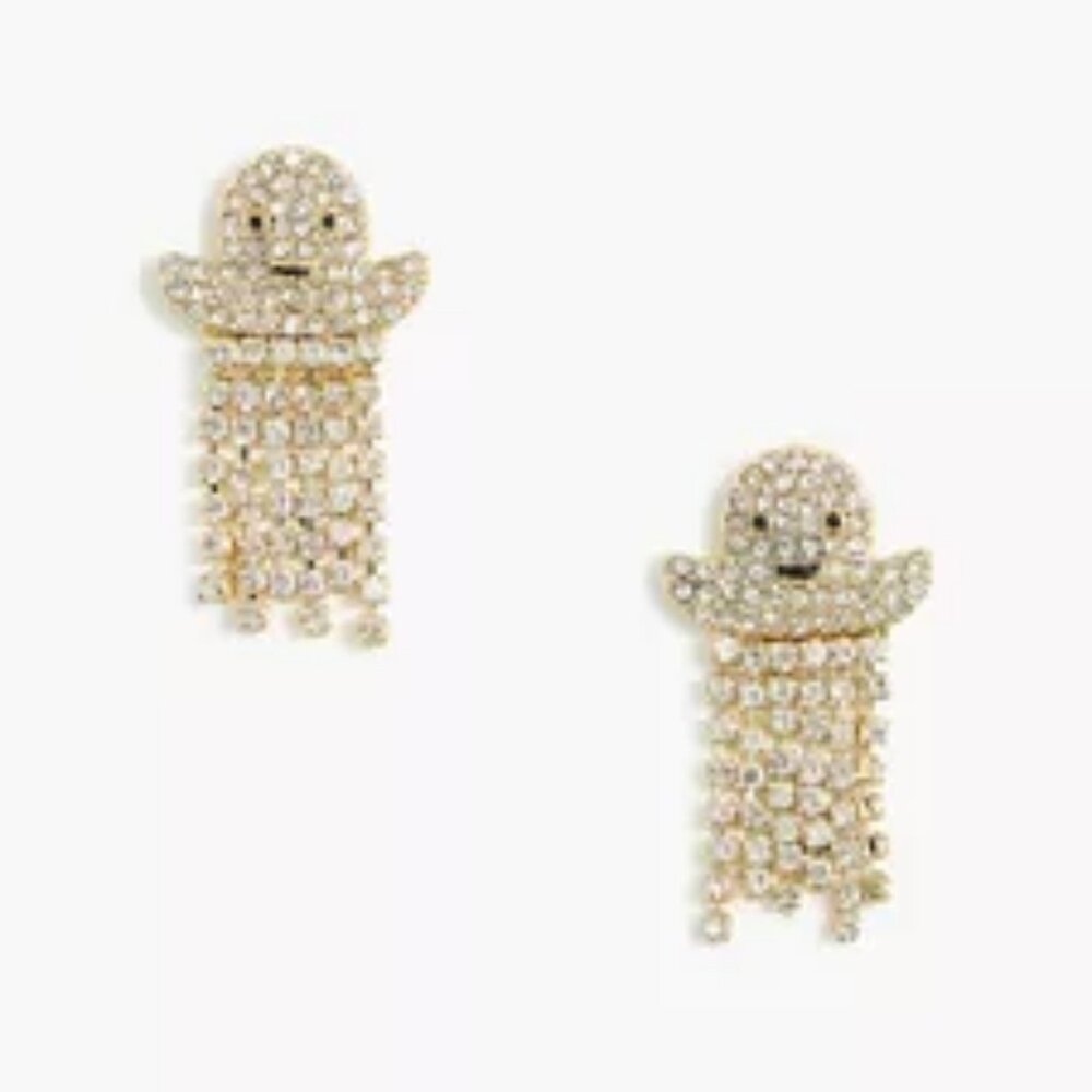 J Crew Pavé Ghosts Dangly Earrings